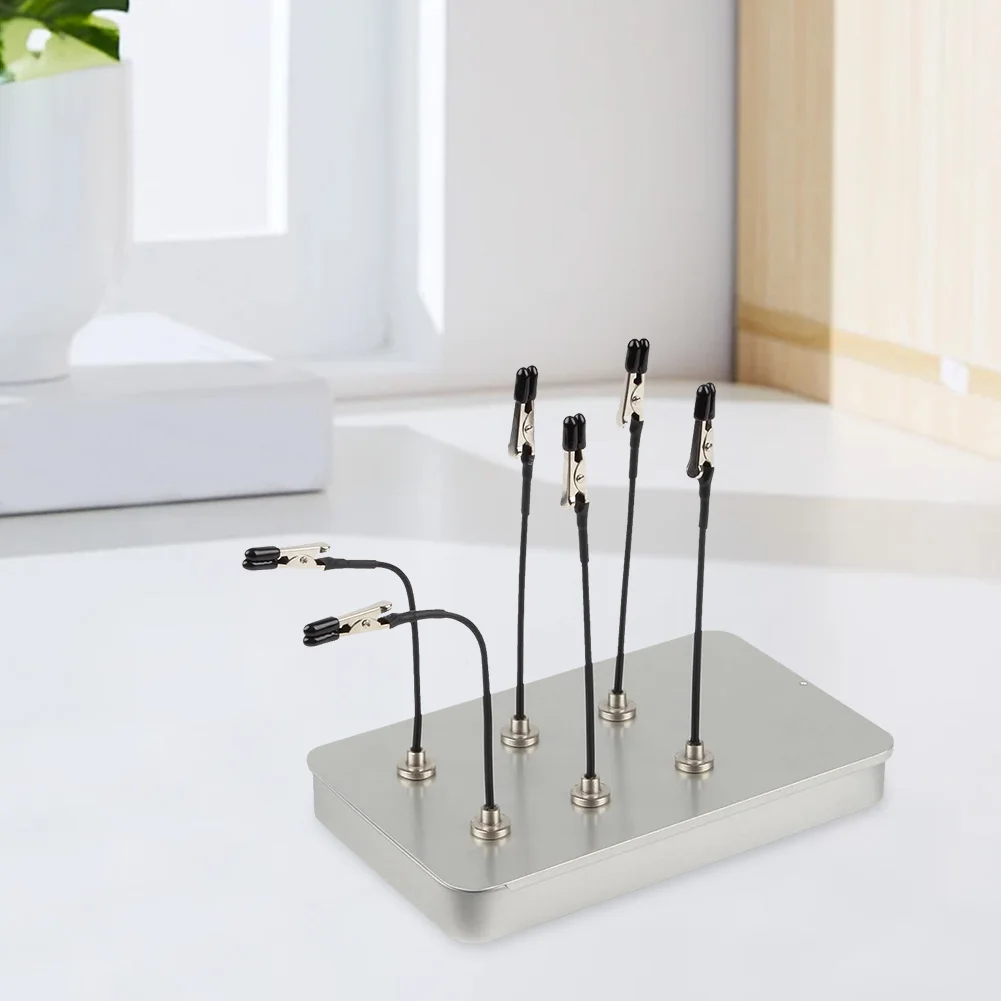 Base Holder and 12PCS Alligator Clip Sticks Set Magnetic Bendable Clip Sticks with Rubber Tips for Gundam Model Airbrush Paint