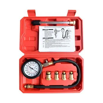 Upgrade Professional Petrol Engine Compression Tester Kit 0-300 PSI Fuel Cylinder Pressure Gauge Tool Set for Car Motorcycles 1