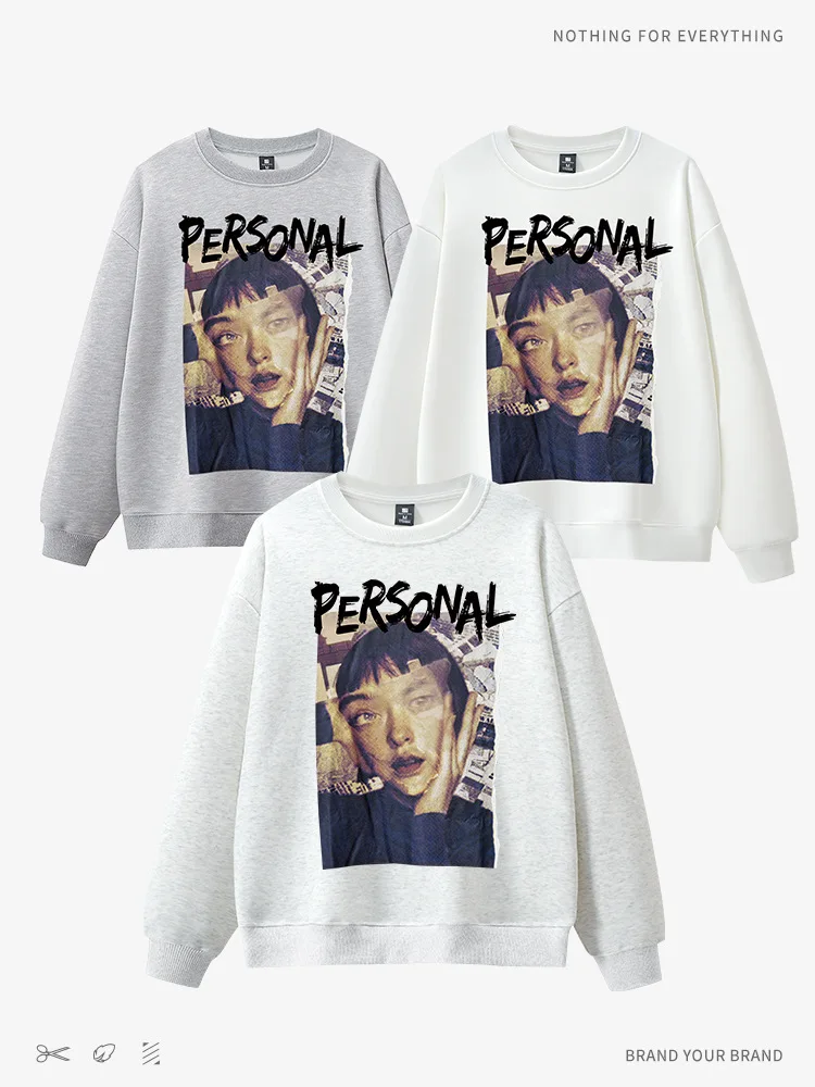 CGC Fashion Round Neck Pullovers Sweatshirts Women Pure Cotton y2k Hoodie Casual Spring Loose Print Sweatshirts y2k Style Top