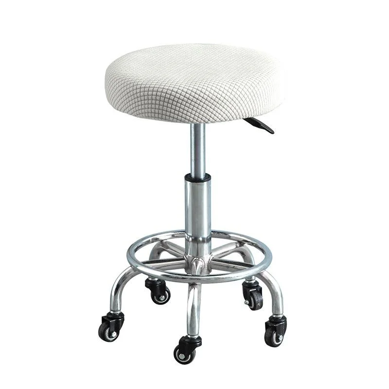 Polar Fleece Round Bar Stool Slipcover - Removable, Washable Solid Seat Protector