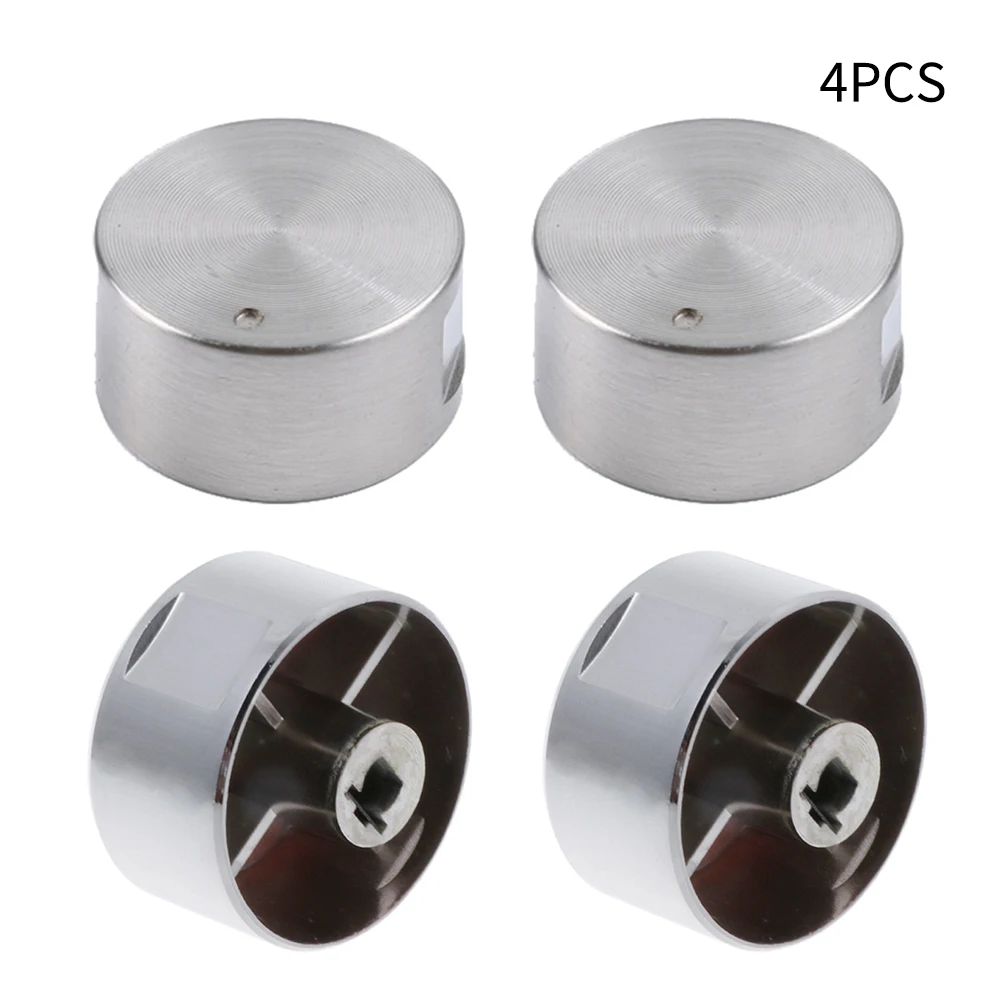 4Pcs High Quality Alloy Materials Rotary Switches Round Knob Gas Stove Burner Oven Kitchens Parts Handles For Gas Stove