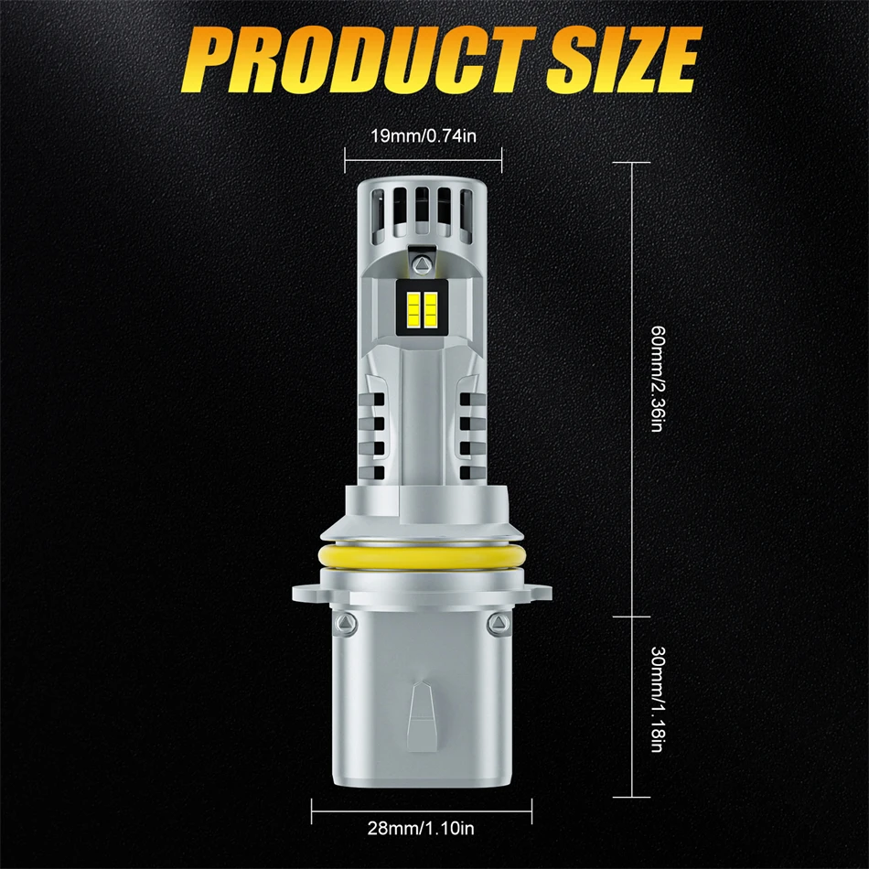 LED 9007 HB5 LED Headlight Bulb CSP Fanless High & Low Beam 22000LM 100W For Car Canbus Fog Lamp Bulb Plug&Play 2Pcs AILEO