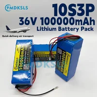 Nouvelle batterie 36V 100000mAh 10S3P 18650 avec BMS 15A intégré, batterie au lithium pour scooter électrique 500W 1