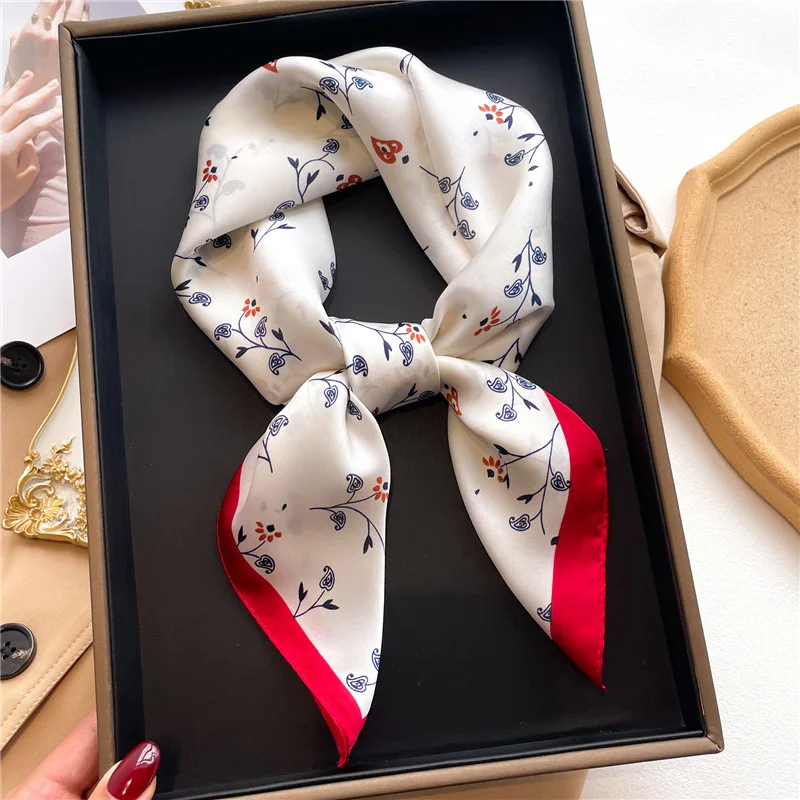 Yellow Lemon Print Square Silk Scarf - Fashionable Neck Tie & Decorative Neckerchief
