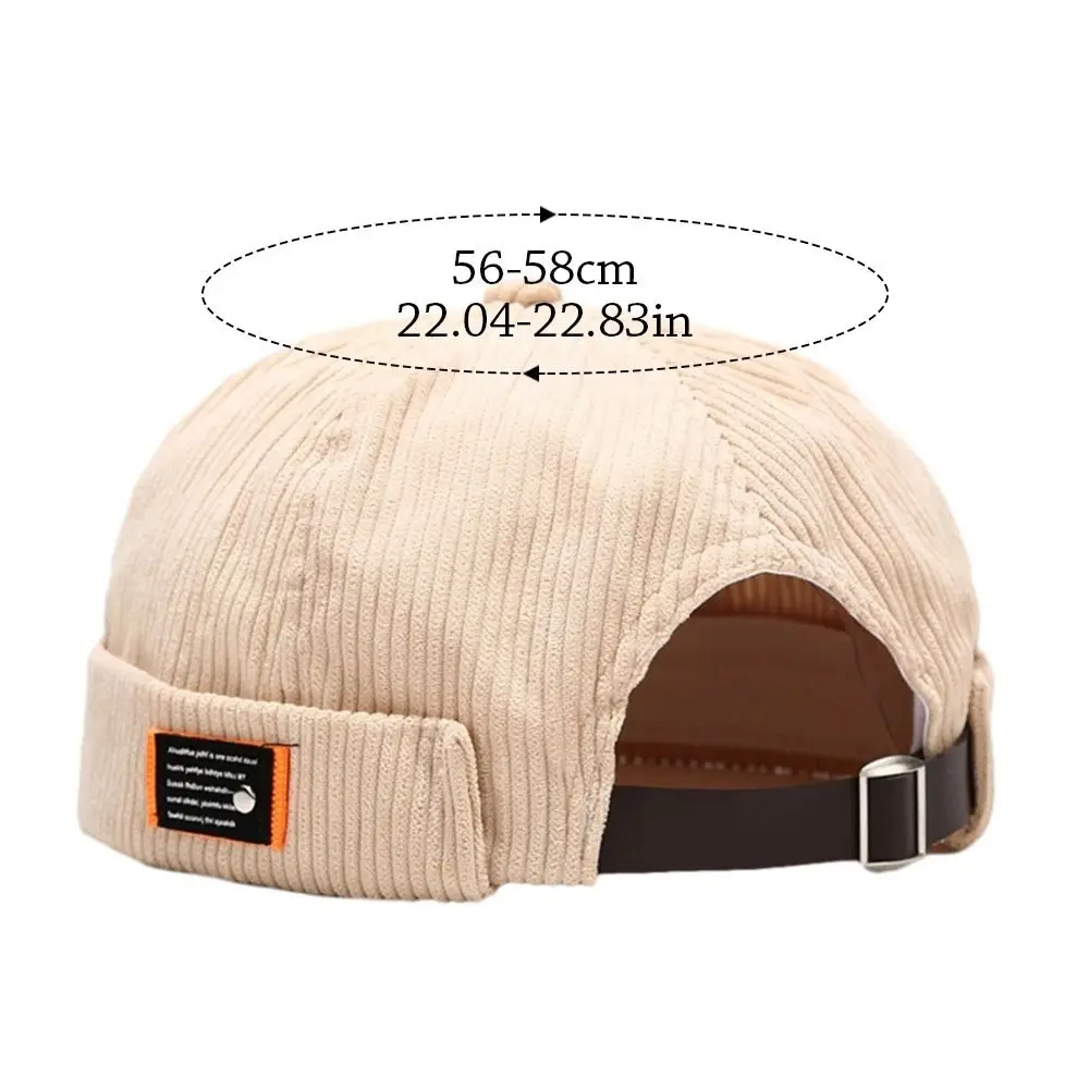 1pc Vintage Beanie Hats Spring Autumn Landlord Hat Streetwear Hip Hop Brimless Hat Corduroy Docker Cap Street Wear beanie hats