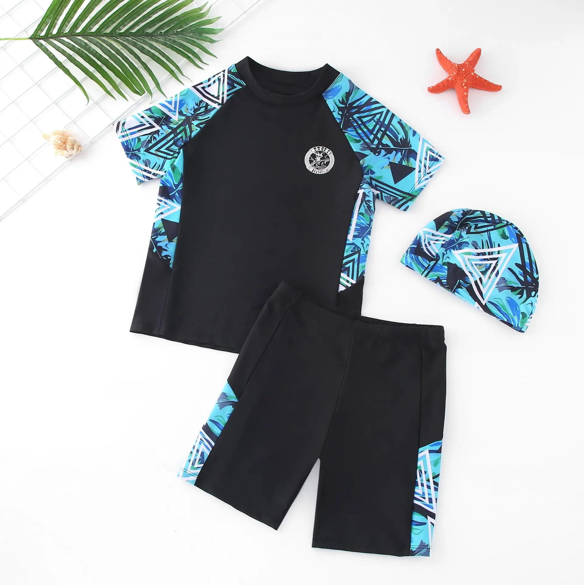 thumbnail image 1 of Traje de baño de entrenamiento profesional de secado rápido para niños, división infantil, traje juvenil, conjunto de dos piezas, 1 of 5