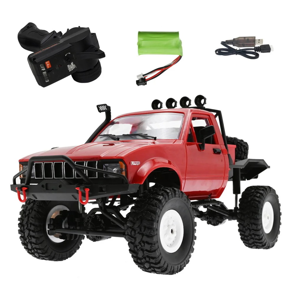 Wpl C14 1/16 Rc Pick Car 2.4g 4wd Off Road Rc Military Car Rock Crawler Truck Handle Full Proportional Control Rtr Rc Truck Toys 2