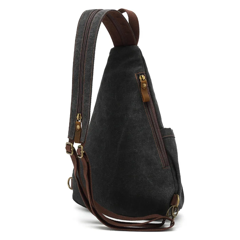 Men's Crossbody Bag Large Capacity Casual Shoulder Bags Men's Canvas Chest Bag Multifunctional Backpack