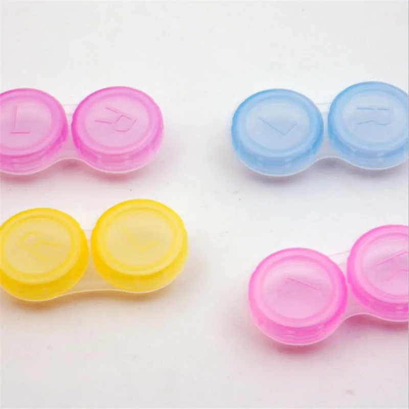 10pc Mini Contact Lens Case for Eyes Travel Kit Holder Glass Cosmetic Contact Lenses Case Box Container Travel Accessaries Black contact lens case