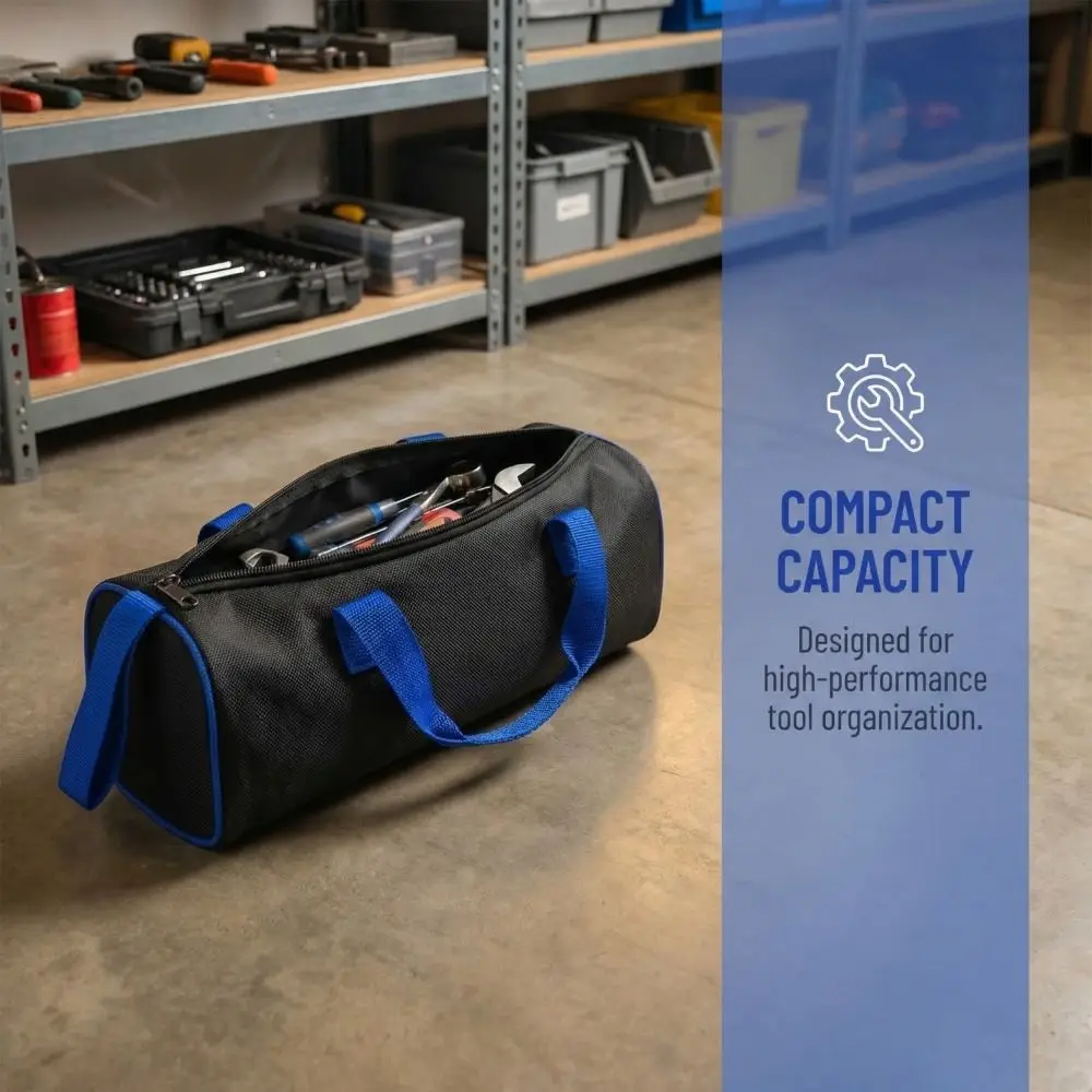 Borsa Portautensili Portatile con Manico, Chiusura a Zip, Design Compatto, Organizzatore per Ferramenta e Kit di Riparazione, Contenitore Funzionale - immagine 4