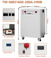 Tewaycell 30KWh Powerwall 51.2V 600Ah LiFePO4 batterie intégrée 300A BMS CAN RS485 moniteur solaire ESS 15KW sortie ue sans taxe 3