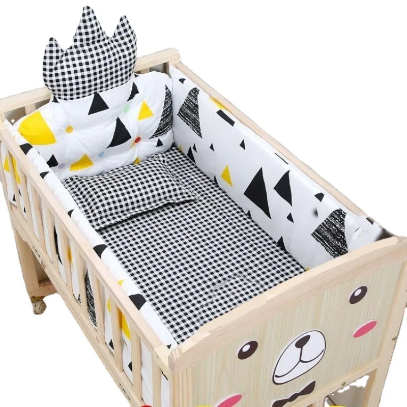 CribSolidWoodLacquerlessEnvironmentallyFriendlyBabyBedCribSpliceBedVariableDeskBaby