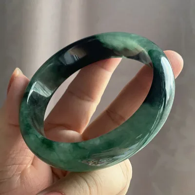 

zheru jewelry natural Burmese jadeite 54mm-64mm two-color bracelet elegant princess jewelry best gift for mother to girlfriend