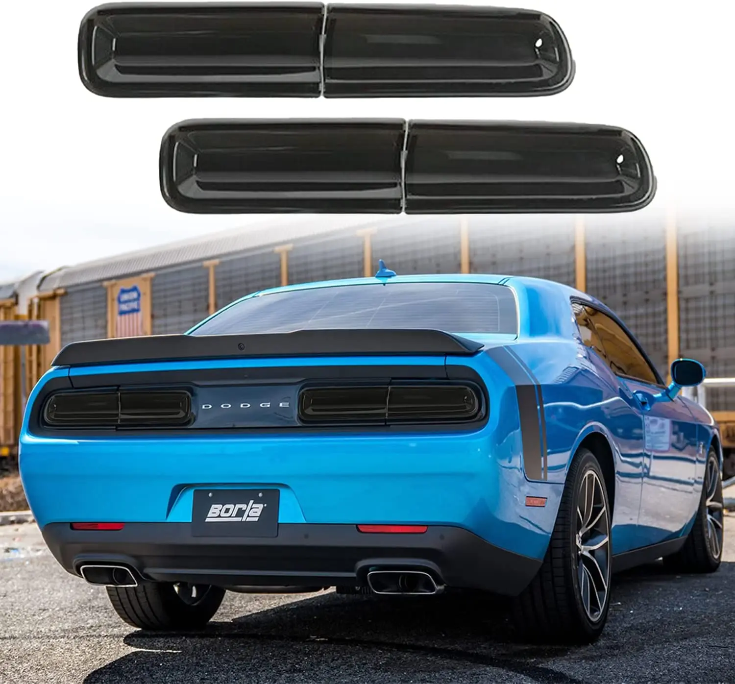 5-Piece Carbon Fiber Look Taillight Cover Trim Kit For 2015+ Dodge Challenger - Self-Adhesive 8 thumbnail image
