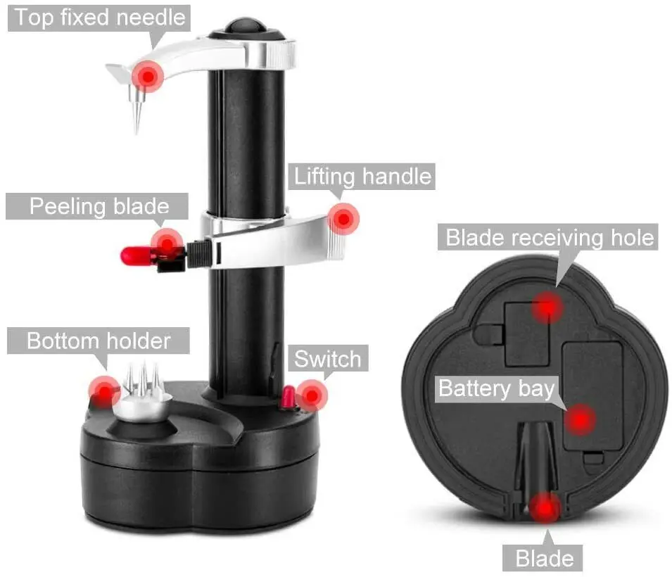 Multifunction Electric Peeler For Fruit Vegetables Automatic Stainless Steel Apple Peeler Kitchen Potato Cutter Machine