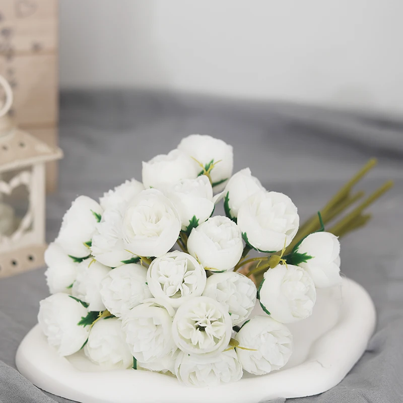 27 رؤساء الورود الوردية الفاوانيا الزهور الاصطناعي...