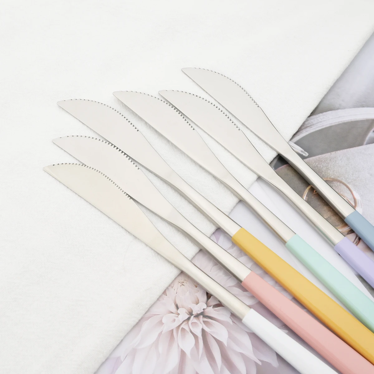 New Purple Dinnerware Set Knife Fork Tea Spoon Cutlery Set Stainless Steel Silverware Western Kitchen Dinner Tableware Flatware