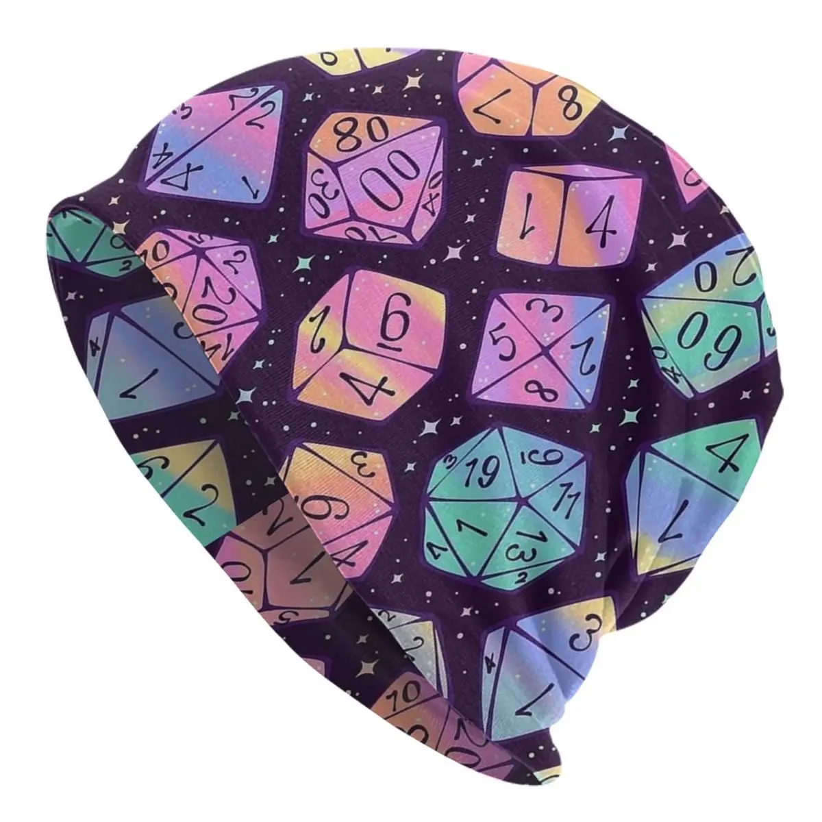 

DnD Roll кости темная Радужная шапка головной убор вязаные шапки осенне-зимние шапки облегающие шапки Мужские Женские теплые шапки двойного назначения