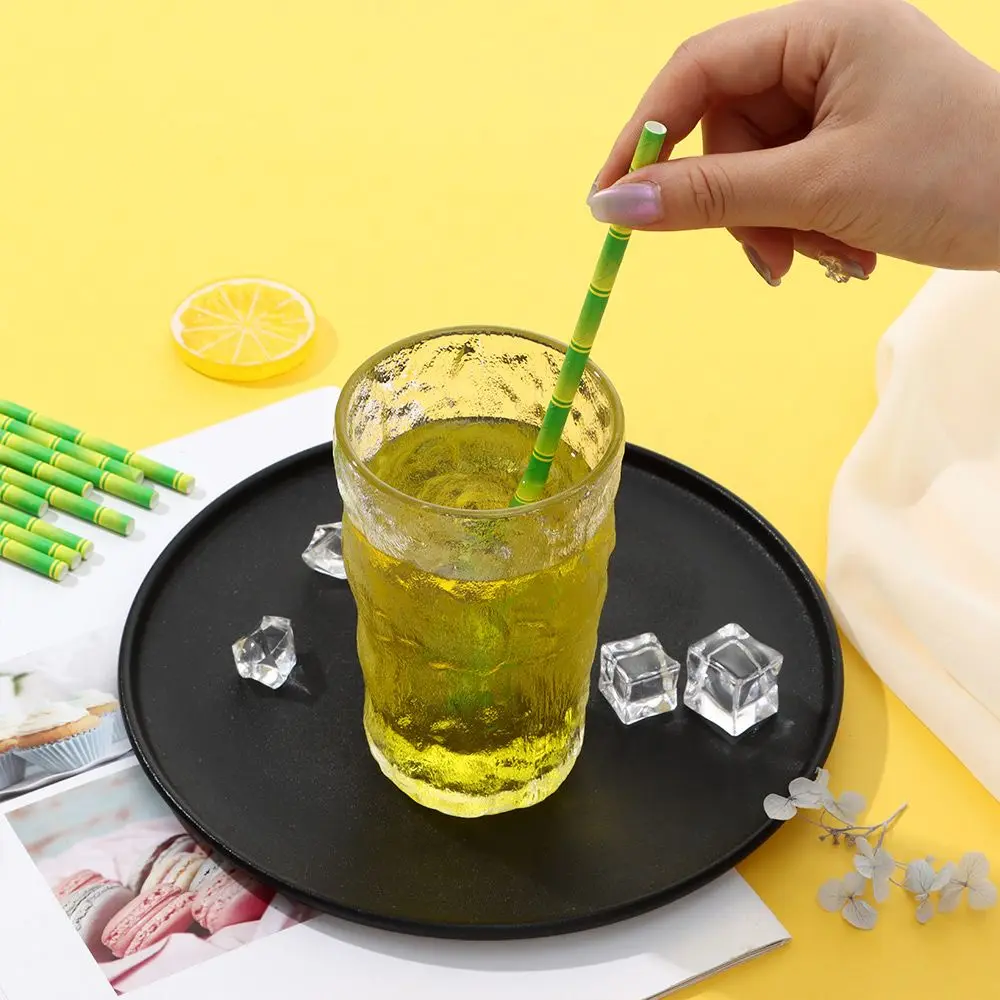 25pcs Reusable Wedding Decoration Paper Tubes Bamboo Straws Party Supplies Drinking Tubes