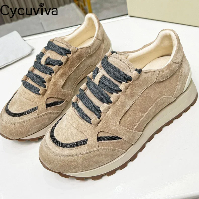 

Thick Sole Cow Leahter Casual Shoes For Women Flat Platform Sneakers Femmel Autumn Brand Walking Runner Shoes 2022 Women Shoes