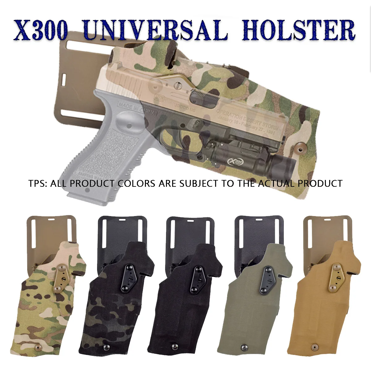 Description Picture 2 of itemTactical Pistol Holster Glock 17 Compatible Surefire X300 Ultra Light Holsters QLS Quick Mount Adapter Leg Shroud Drop