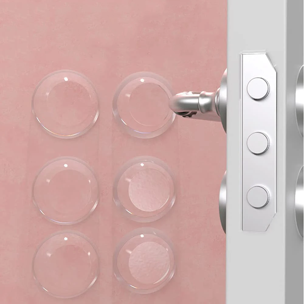 Silicone Door Stopper Door Stopper Bumpers Door Stopper Silicone Door Sticker Silicone Rubber Bumpers 6 Pcs Door Wall Protector Pads Washable Self Adhesive Transparent Door Stopper Reusable Soft PU Round Shock Absorbent Gel