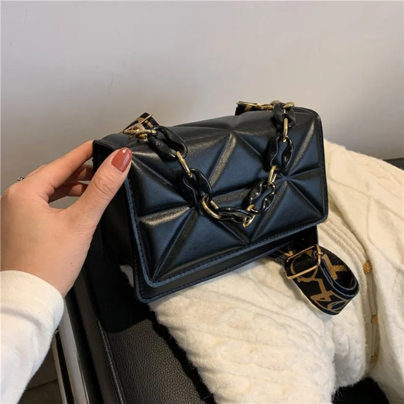 Bag Handbag For Chain Trendy Woman Texture Single Shoulder Crossbody High-Quality Messenger Versatile Luxury High-Gradeexquisite