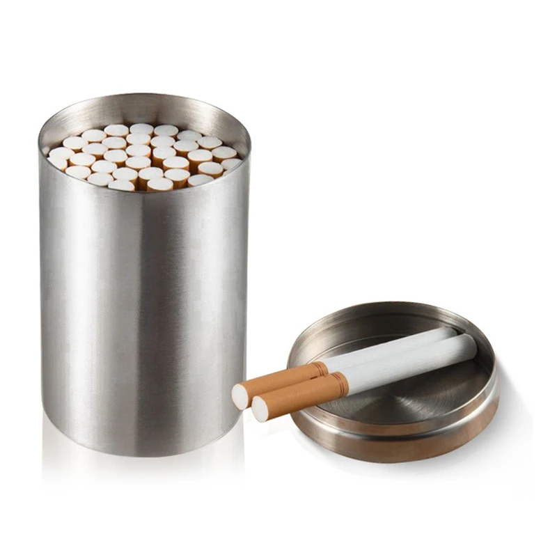 50PCS Capacity Cigarette Can Stainless Steel Portable Cigar Holder Damp-proof Storage Tank for Cotton Swab Spice Jar Container 5