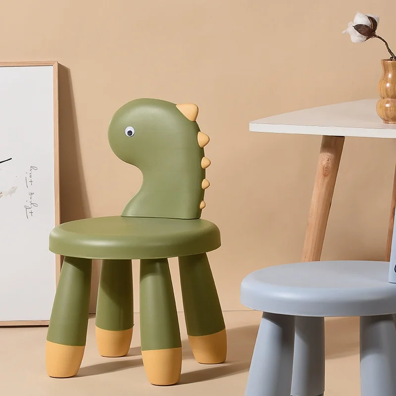 Children's Backrest Chair Home Thickened Non-slip Cartoon Creative Dinosaur Animal Baby Stool Dropshipping