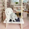 INS Solid Wood Child Swing Chair Kid Hanging Set Children Hammock Toy Rocking Seat Cushion Safety Baby Room Decor 4
