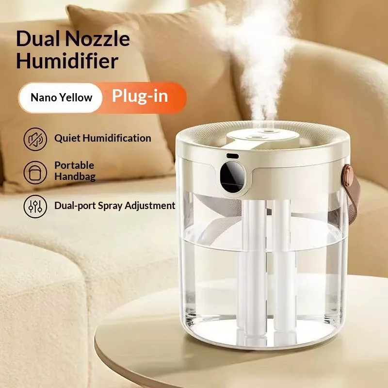 Humidificateur portable à double pulvérisation, volume de brume élevé, purificateur d'air silencieux pour la maison, la chambre, le bureau, le bureau à domicile, avec fonction d'humidité constante