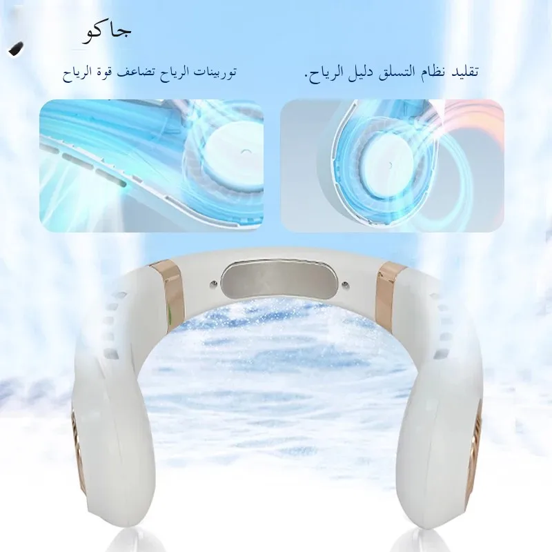 مروحة رقبة محمولة من JKUOO - سيليكون ناعم 5 سرعات...