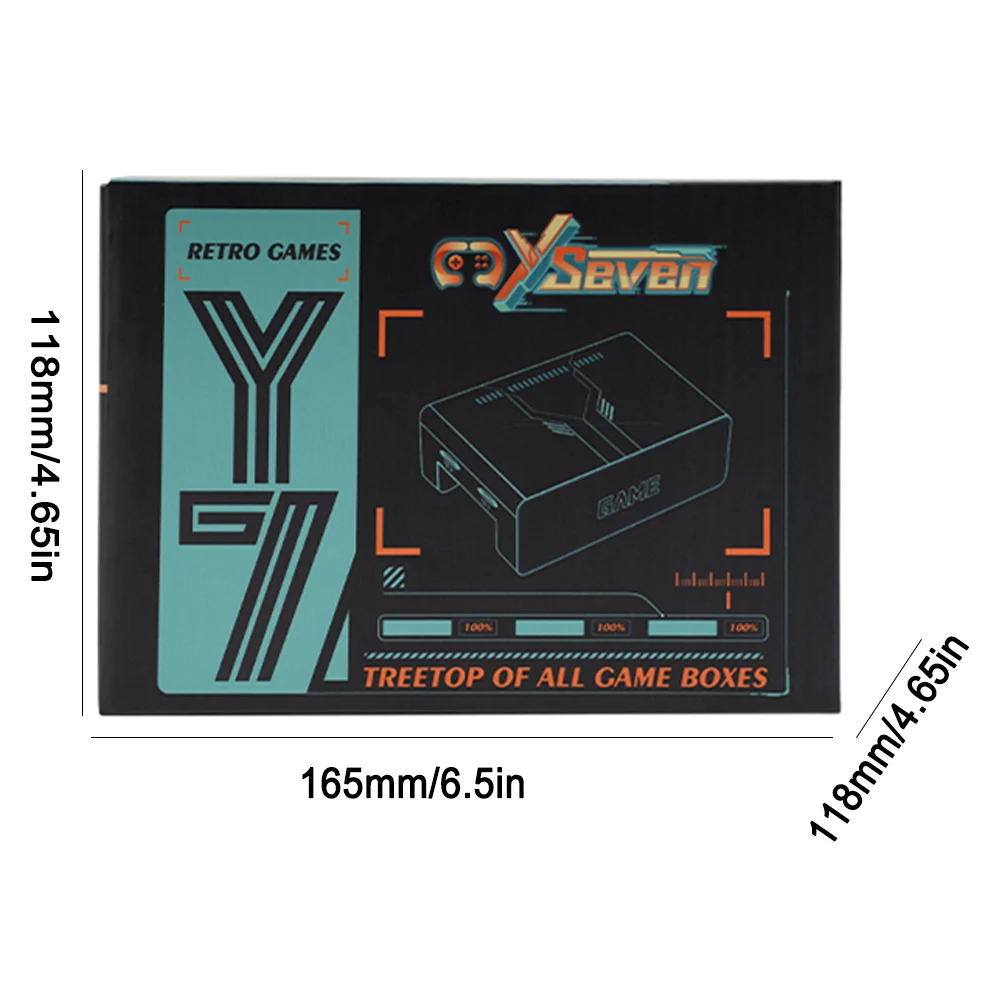 충전식 무선 핸들 비디오 TV 게임 스틱, 플러그 앤 플레이, 리눅스 시스템, 64G, 128G, 256G 내장 12000 게임, Y7 비디오 게임 콘솔