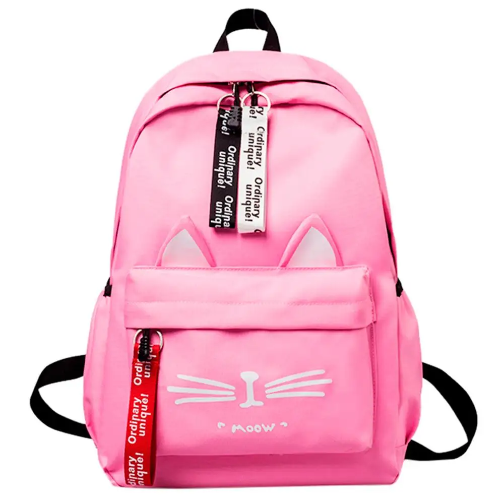 Cute Cartoon Cat Ears Backpack Girl Schoolbag for Teenage Women Back Pack Canvas School Backpack Famale Teen Bag Pack