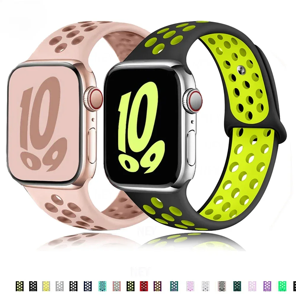 애플 워치 밴드용 스포츠 스트랩, 울트라 49mm, 44mm, 45mm, 38mm, 40mm, 41mm 실리콘 프라이드 팔찌, 한국 iWatch 시리즈 8, 7, 6, 4, 5, 3, 9 SE 