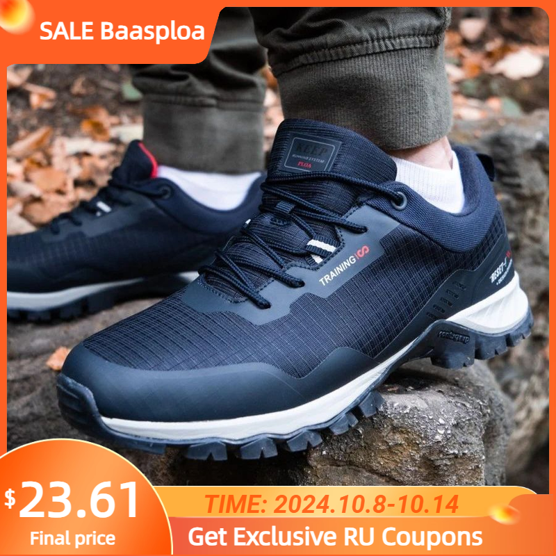 Baasploa Man Non-slip Sneakers Wear-Resistant Hiking Shoes Men Outdoor 2023 Waterproof Sneaker Light Male Walking Shoes