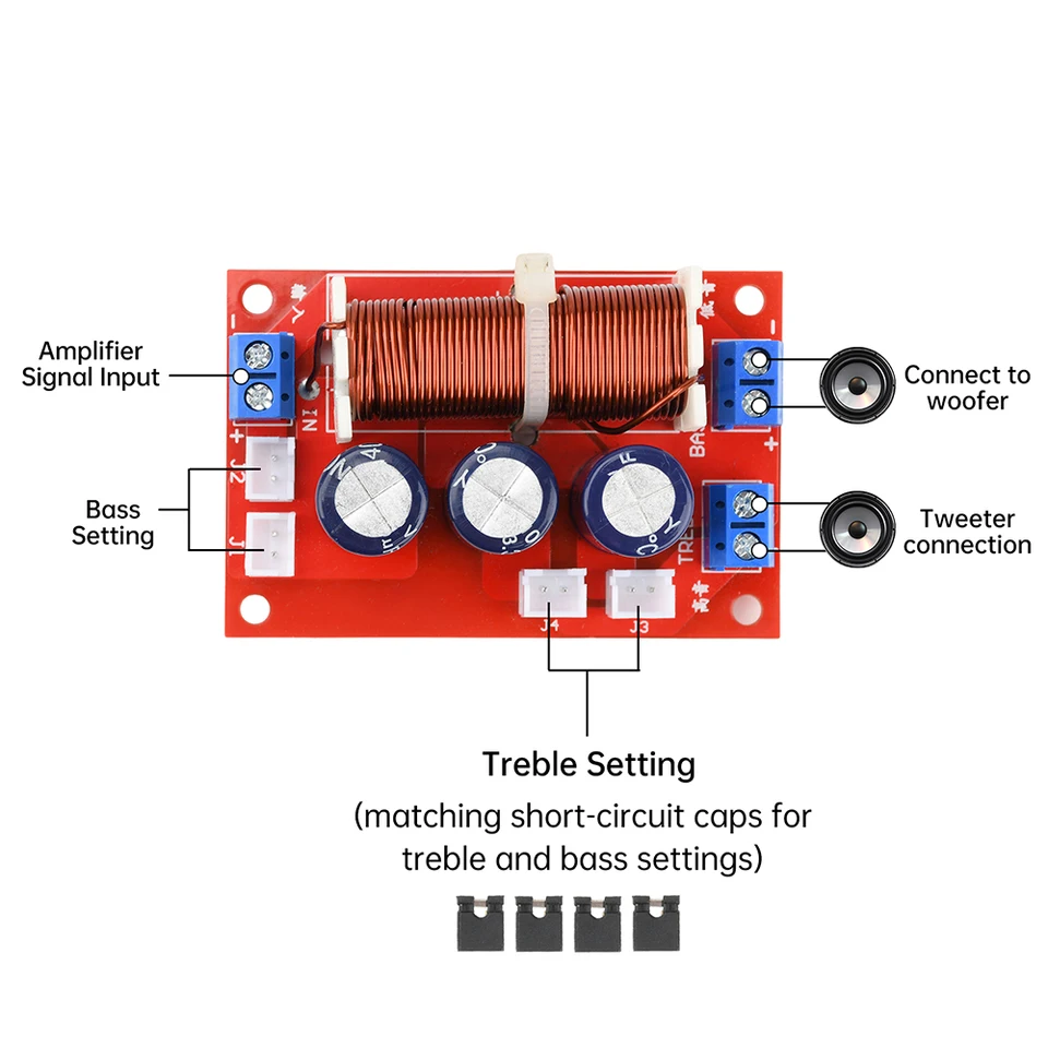 Crossover Distributore A 2 Vie Per Altoparlante – Filtro Regolabile 400 W, 3 Modalità Di Debug – Versione Aggiornata Per Audio Professionale
