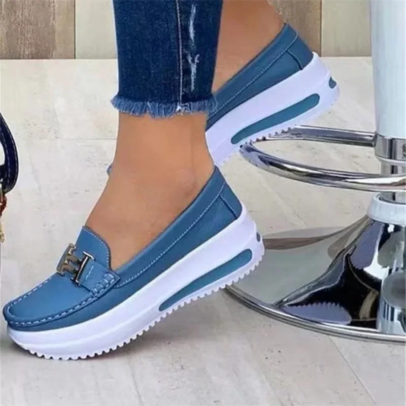 Women Round Toe Non-Slip Thick Soled Vulcanized Shoes Casual Walking Sports Shoes