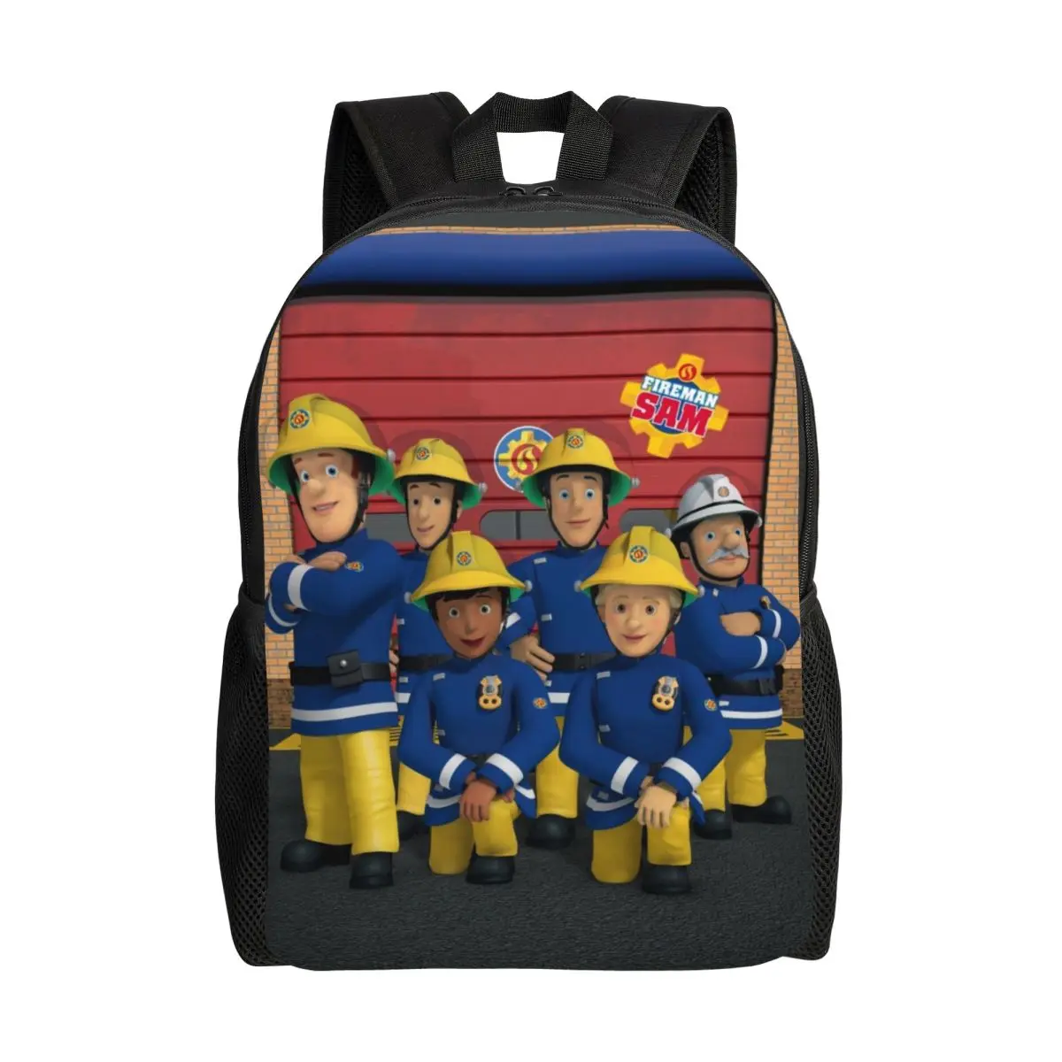 Custom Fireman Sam Zaino Uomo Donna Moda Bookbag Per College School Cartoon Pompiere Bags