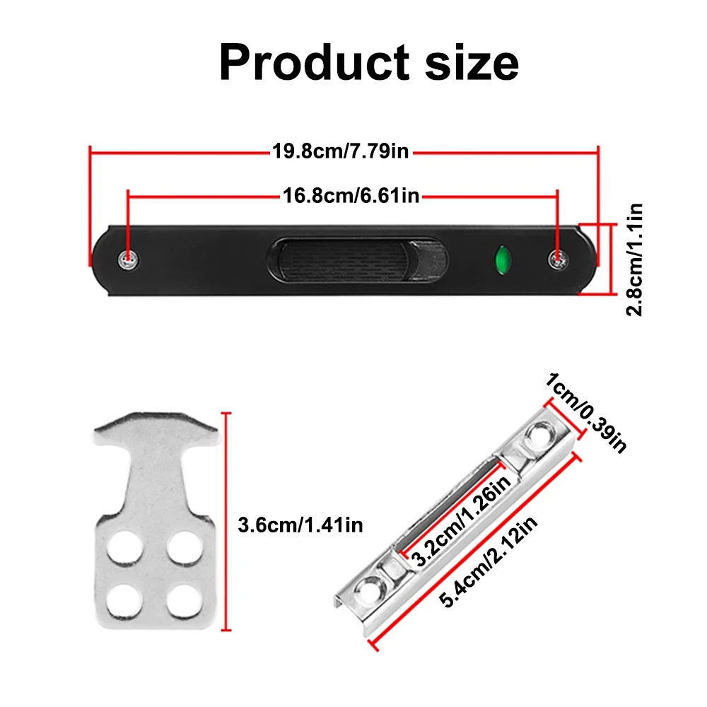 Sliding door lock hook lock sliding door single-sided aluminum alloy glass strip window buckle 90 hook