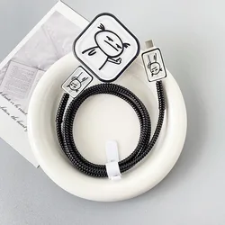Creative Line Cute Case with Charger and Accessory Set - Simple Line Art Design (C)