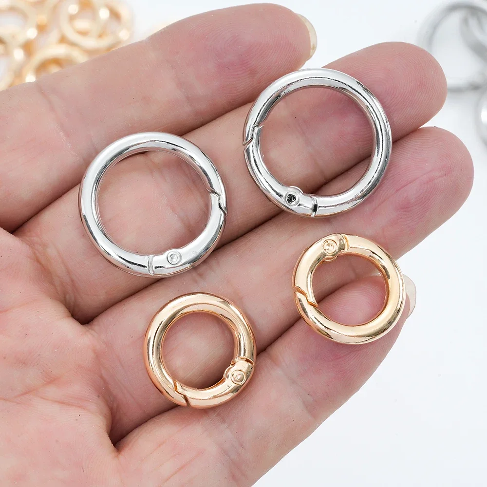 Metal Spring Ring Clasps 5pcs Openable Carabiner Keychain Connector