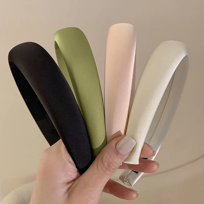2024 New Satin Gloss High End Sponge Headband Women's Autumn Solid Color Simple and Elegant Accessories Hair Card aluminum alloy business card holder case solid color card package women men office card organizers holder card box 9 5 5 8 0 8cm