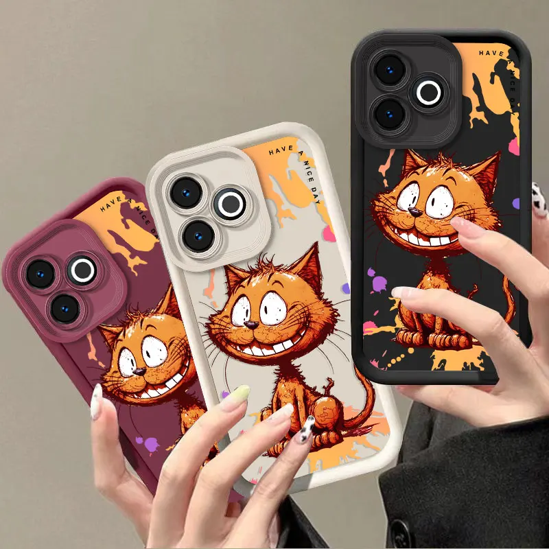 Shockproof Cat Beam Cute Print Flexible Silicone Protective Phone Case