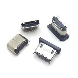 5PCS Micro USB Jack 5P 5pin Mini Connector 90 180 Degree Vertical Patch Mobile Charging Port Jack Socket Dock