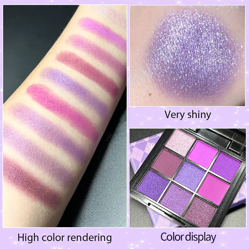 Vibrant Purple Eyeshadow Palette – Versatile Matte & Shimmer, Waterproof, Long-Lasting Finish, Perfect for Smoky & Natural Looks, Unisex