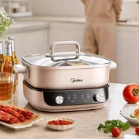 Midea 220V Double Flavour Electric Hot Pot 6.5L Multi Pot 2000WHousehold Electric Hot Pot Non-stick Split Electric Cooker 1