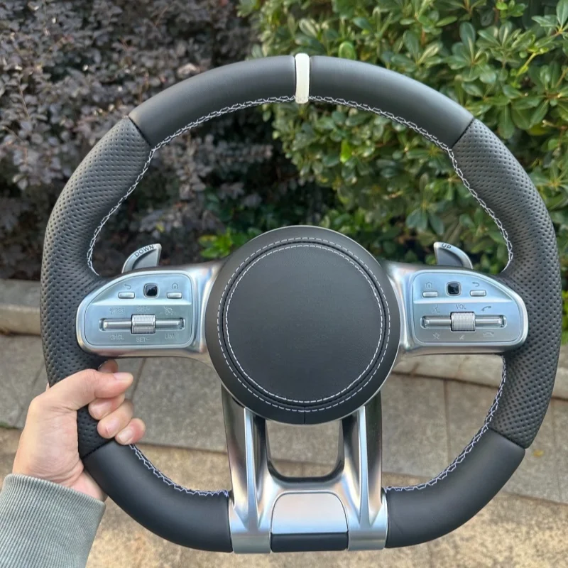 메르세데스 벤츠 A35 A45 C63 C43 E53 E63 G63 G500 G55 AMG GT S63 GLE63 GLA45 W223용 카본 파이버 스티어링 휠 AA