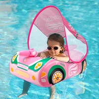Swimbobo Pink Girl Kids Inflatable Children Swimming Seat Boat Floating Water Gun Toddler Water Toy Baby Ring Float With Canopy 1