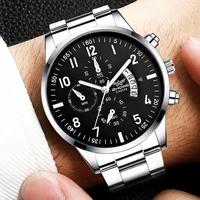 1PC Men's Luxury Watch Fashion Business Calendar Men's Steel Belt Watch Men's Christmas Valentine's Day Gift 2